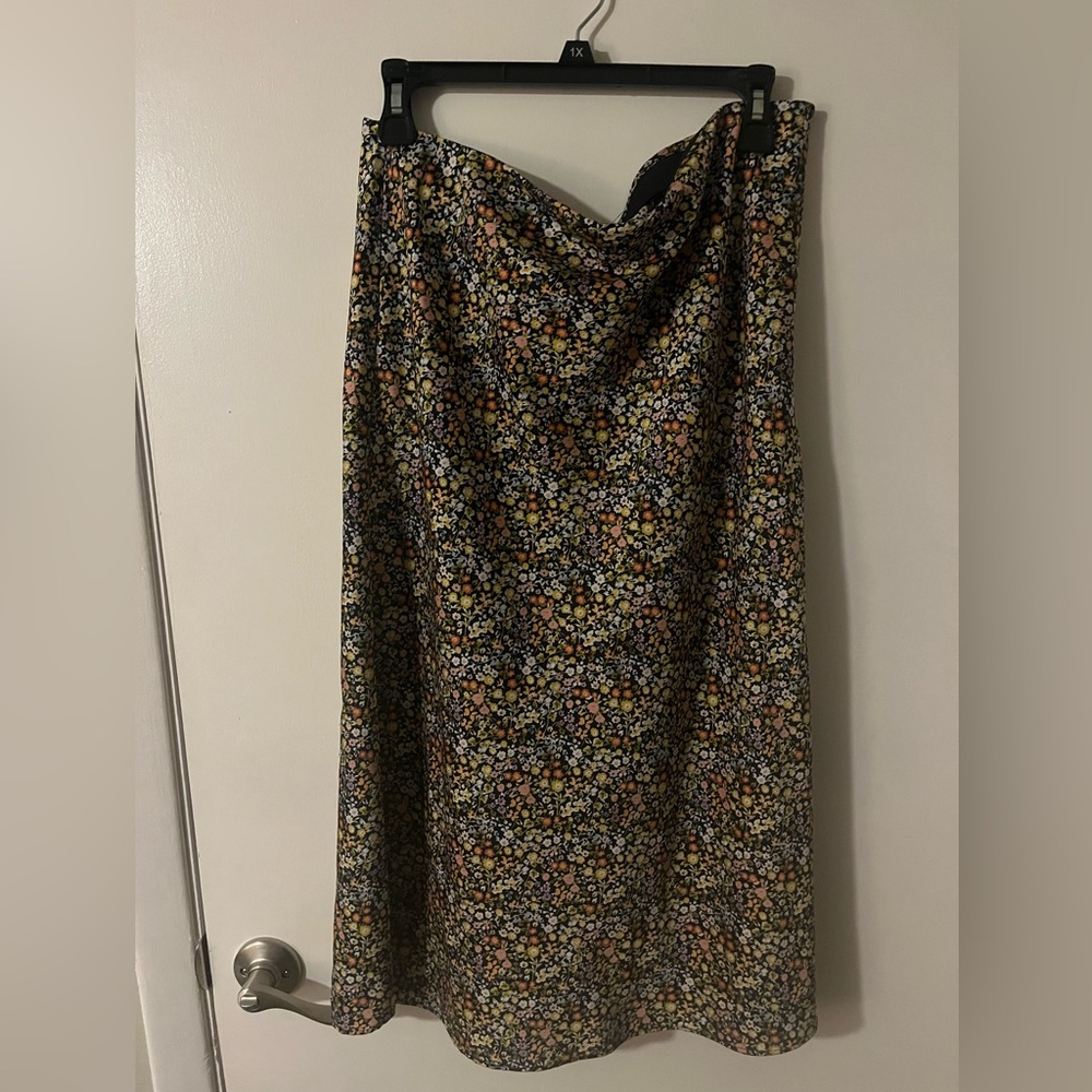 LOFT Floral Midi Skirt